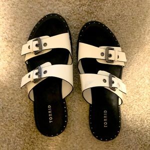 Torrid – size 10 wide white sandals with buckle